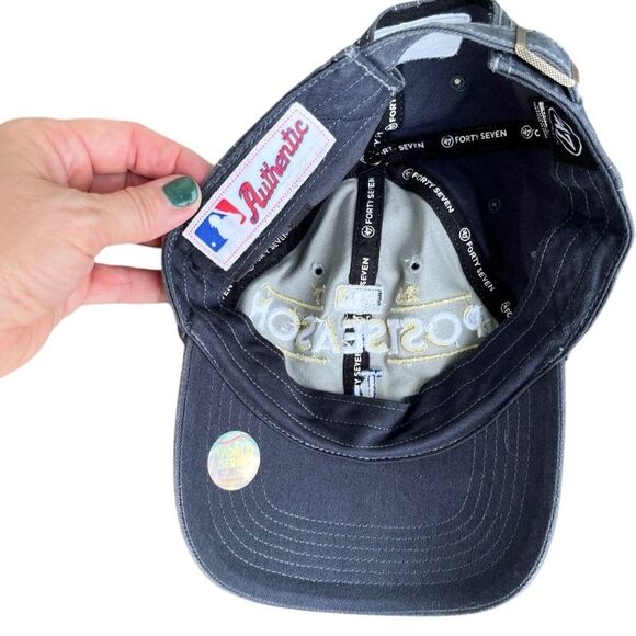 ’47 Brand MLB LA Dodgers 2017 Postseason Hat Clean Up Adjustable Cap - Picture 6 of 9